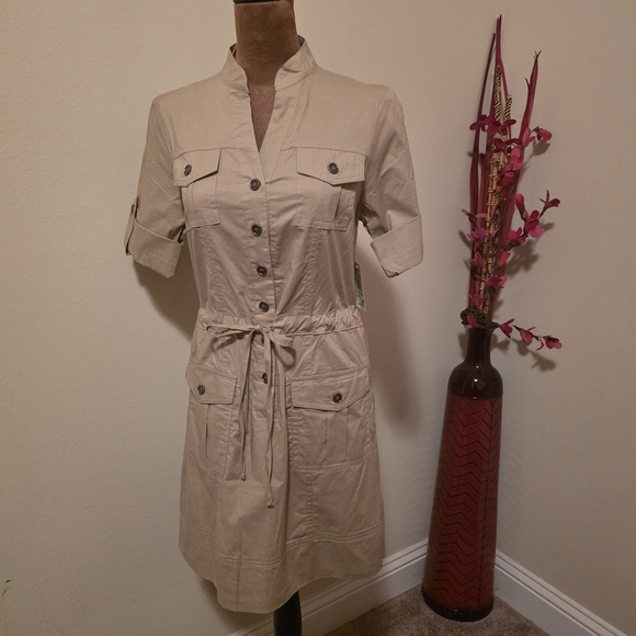BeBop Dresses & Skirts - BeBop Khaki Utility Jacket Dress